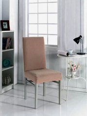 Фото Набор натяжных чехлов на стулья без юбки Evibu Трикотаж Капучино 6 штук