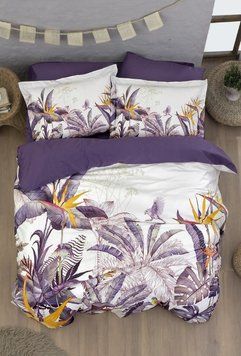 Фото Постельное белье First Choice 3D Сатин Люкс 100% Хлопок Palm Garden Purple