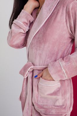 Фото Жіночий Королівський домашній костюм Шаль Штани + Халат Рожева Пудра 065/21 рожева пудра бк