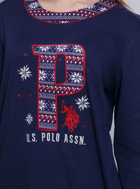 Фото Домашній бавовняний комплект-піжама U.S. Polo Assn 15521 Реглан + Лосини Синій