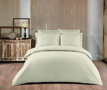Фото Комплект постельного белья Сатин Страйп Satin Strip Zeron Krem Кремовый