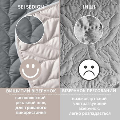 Фото Покривало двостороннє стьобане Lux Warmis Ideia Темно-сірий