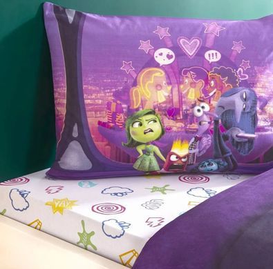 Фото Постільна білизна TAC Disney 100% Бавовна Disney Inside out 2 простирадло на гумці p-60315905