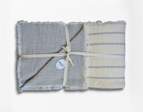 Фото Покривало муслінове Moss Exclusive Muslin Сіра Смужка 34309