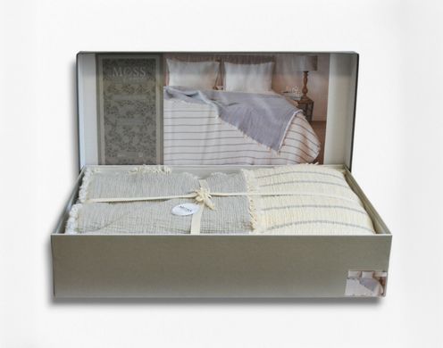 Фото Покривало муслінове Moss Exclusive Muslin Сіра Смужка 34309