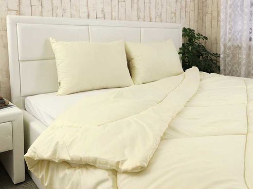 Фото Набор – силиконовое одеяло 200х220 + две подушки 50х70 Молочный