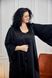 Фото №7 з 14 товару Жіночий Шовковий набір халат з широким рукавом та сорочка Чорний 110, 120