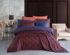 Фото Комплект постельного белья + Покрывало Dantela Vita Luna Brick Сатин Премиум с Вышивкой