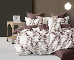Фото Комплект постельного белья ТМ TAG Сатин Шоколадные Листочки S543