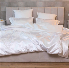 Фото Комплект постельного белья Viluta Tiare Сатин Жаккард № 2203 Белый