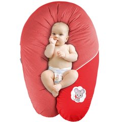 Фото Подушка для вагітних та годування Papaella Горошок Червона
