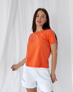 Фото Базовая женская футболка 100% Хлопок Оранжевая