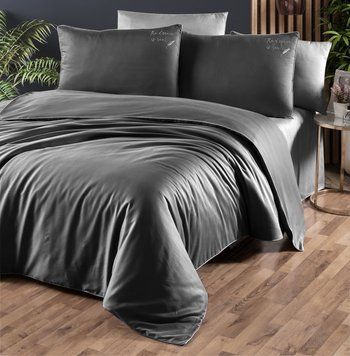 Фото Сатинова постільна білизна First Choice Deluxe Satin Dark Timeless Antracite 31578