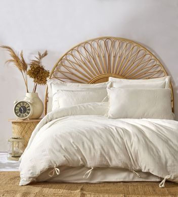 Фото Комплект постельного белья Вареный Хлопок Saheser Jacquard Lucca Krem