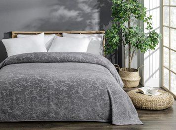 Фото Хлопковая махровая простыня Uniko Жаккард Серая
