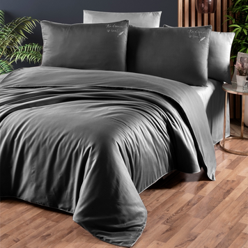 Фото Сатиновое постельное белье First Choice Deluxe Satin Dark Timeless Antracite