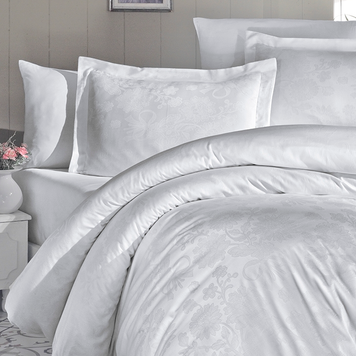 Фото Постельное белье Herra White Jacquard Satin First Choice Сатин Жаккард