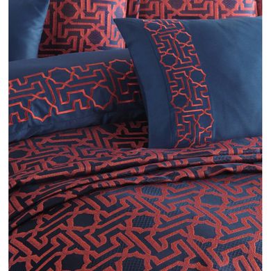 Фото Комплект постельного белья + Покрывало Dantela Vita Luna Brick Сатин Премиум с Вышивкой