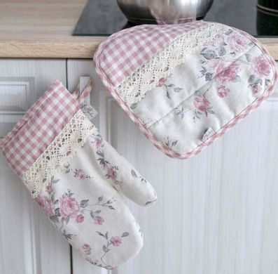 Фото Кухонная рукавица-прихватка для горячего Прованс Bella Розы