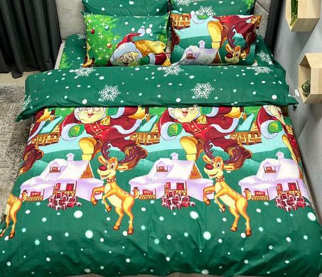 Фото Новогодний комплект постельного белья Selena Бязь Люкс Рождественские Подарки 101823