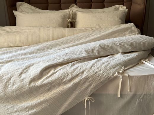 Фото Комплект постельного белья Вареный Хлопок Saheser Jacquard Lucca Krem