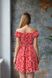 Фото №5 з 10 товару Червона міні сукня в квітковий принт з софту 133/23 червоний