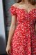 Фото №6 з 10 товару Червона міні сукня в квітковий принт з софту 133/23 червоний