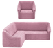Фото №1 з 4 товару Чохол для кутового дивана + крісло без спідниці Turkey № 10 Рожева Пудра
