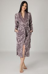 Фото Жіночий велюровий халат з жаккардовим візерунком Nusa Purple Ліловий 0443