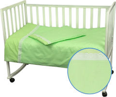 Фото Постільна білизна в ліжечко Карапуз Руно Бязь простирадло на гумці Салатова