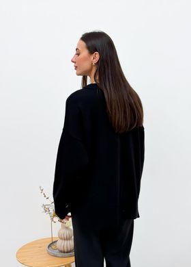 Фото Женский вязаный трикотажный джемпер Мия Оверсайз Oversize Черный
