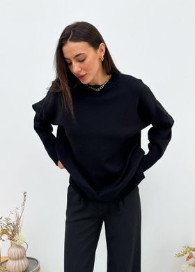 Фото Женский вязаный трикотажный джемпер Мия Оверсайз Oversize Черный