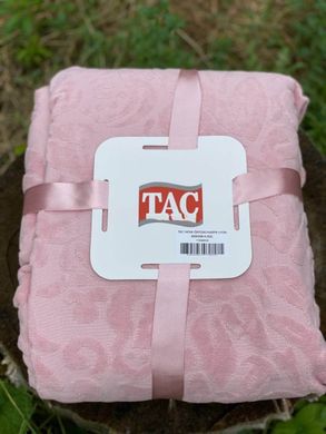 Фото Жакардове махрове простирадло-покривало TAC 100% бавовна Lyon Pink Рожеве