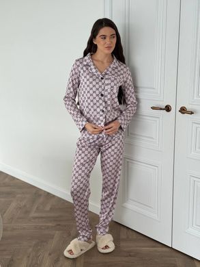 Фото Женский домашний костюм сатиновый Брюки + Рубашка Gucci