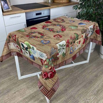 Фото Скатерть новогодняя гобеленовая Прованс Wooden