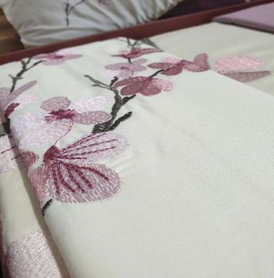 Фото Комплект постельного белья с вышивкой Сатин Delux Zeron Лиловые Цветы
