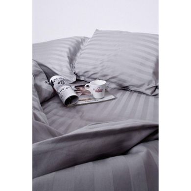 Фото Комплект постельного белья Viluta Tiare Сатин Страйп 80 Серый