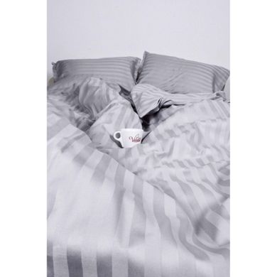 Фото Комплект постельного белья Viluta Tiare Сатин Страйп 80 Серый