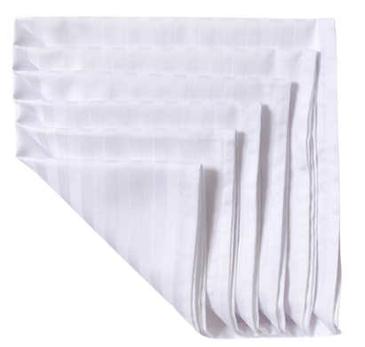 Фото Набор белых сервировочных салфеток Iris Home Satin Stripe Сатин Страйп 100% Хлопок 6шт