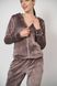 Фото №3 из 10 товара Женский велюровый спортивный костюм на молнии с капюшоном Шоколад