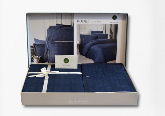Фото Постільна білизна La Romano Premium Satin Єгипетська бавовна Rodel Navy Blue 41118 m019575