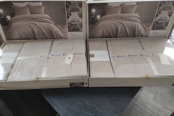 Фото Покривало Шенілове з наволочками Modabox Ferda Капучино 34198