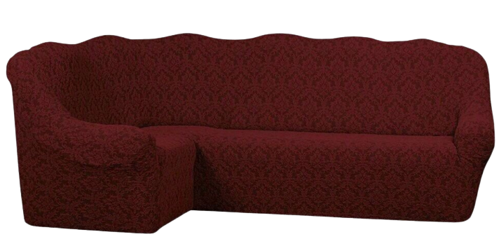 Фото Жакардовий чохол для кутового дивана Без Спідниці Turkey Бордовий