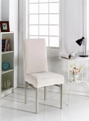 Фото Набор натяжных чехлов на стулья без юбки Evibu Трикотаж Белый 6 штук