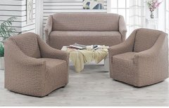 Фото Чехол для 2-х-3-х местного дивана + 2 кресла без юбки Turkey № 2 Серо-коричневый