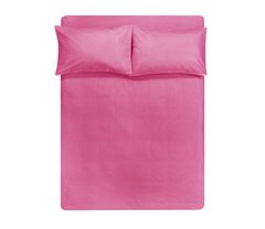 Фото Простынь на резинке с наволочками Iris Home Premium Ранфорс 100% Хлопок Ярко-розовая