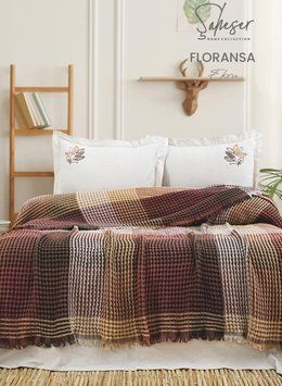 Фото Постельное белье с покрывалом-пике Saheser Floransa Бавовна Ekru