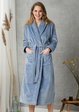 Фото Жіночий довгий теплий халат Welsoft Key Синій