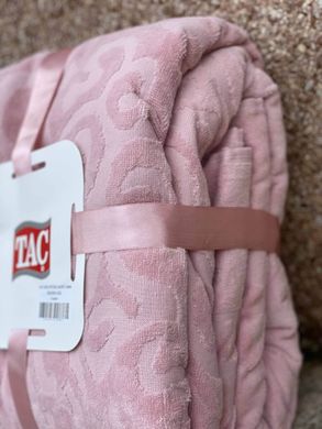 Фото Жаккардовая махровая простынь-покрывало TAC 100% хлопок Dama Pink Розовая