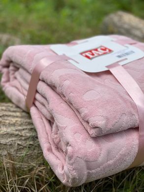 Фото Жаккардовая махровая простынь-покрывало TAC 100% хлопок Dama Pink Розовая